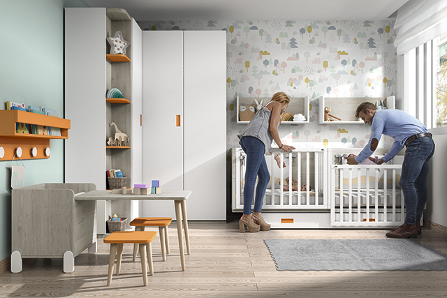 Dormitorio infantil Ros Mini: Gemelar cunas