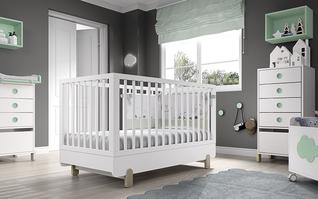 Dormitorio infantil Ros Mini Off Beat Cuna Blanco Mar