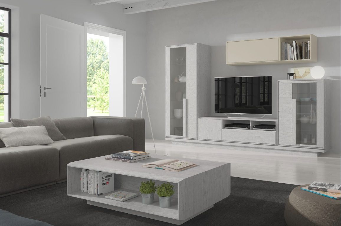 Salón moderno en blanco