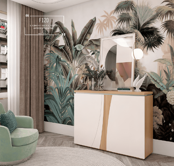 Mueble recibidor tendencia en blanco