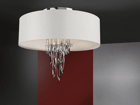 Lámpara Domo con materiales combinados
